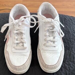 Reebok Women's White and Pink Sneakers
